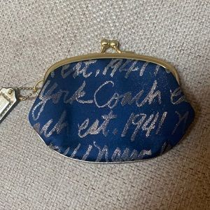Blue Coach coin purse EUC
